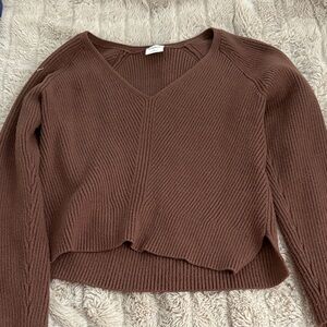 Abercrombie & Fitch Chocolate V-Neck Sweater
